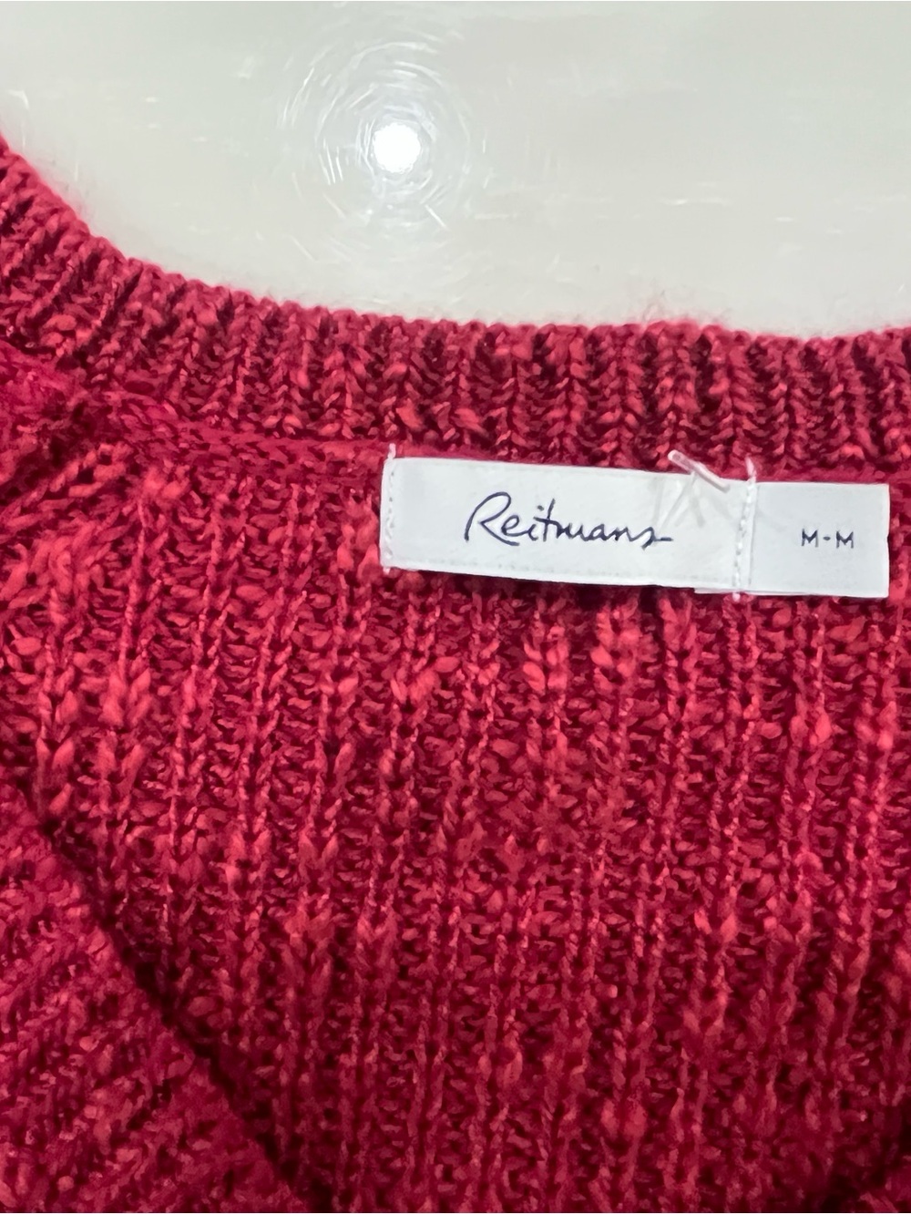 Reitmans Raspberry V-Neck Knit Sweater - Picture 2 of 4